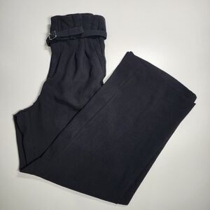 Express Black High Rise Wide Leg Pants with Belt Size 0R Workwear Trousers